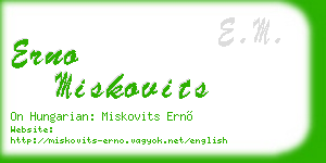 erno miskovits business card